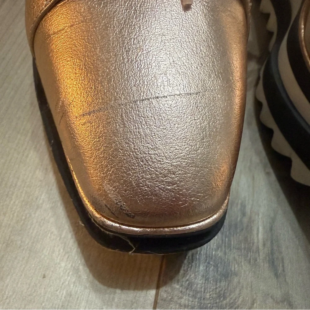 Stella McCartney Metallic Rose Gold ‘Elyse’ Platform Mules - Picture 5 of 11